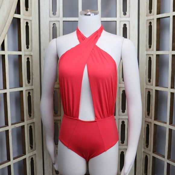 ENVYA Kaleen Front Cross Halter Neck One-Piece Size S New - Picture 4 of 13